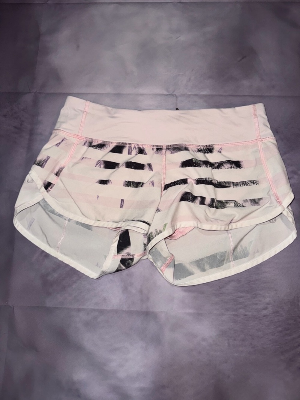 lululemon athletica Light Pink Striped Running Shorts